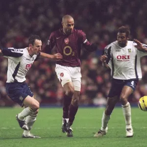 Thierry Henry (Arsenal) Andy O Brien and John Viafara (Portsmouth)
