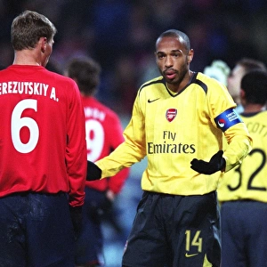 Thierry Henry (Arsenal) in shock after his goal is ruled out for handball