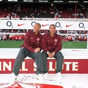 Thierry Henry and Ashley Cole (Arsenal) on the Final Salute stage