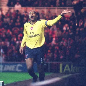 Thierry Henry celebrates scoring the Arsenal goal