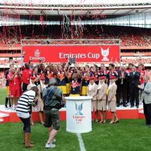 Print of Thierry Henry lifting the Emirates Cup Trophy
