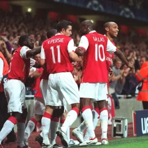 Thierry Henry and Team Celebrate First Goal Against FC Porto in Champions League (2006)