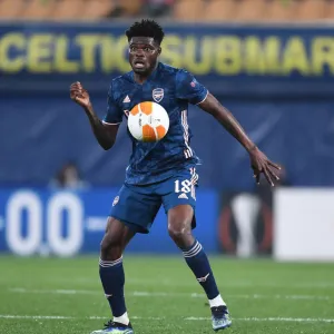 Thomas Partey in Action: Arsenal vs. Villarreal, UEFA Europa League Semi-Final Leg One (Behind Closed Doors)