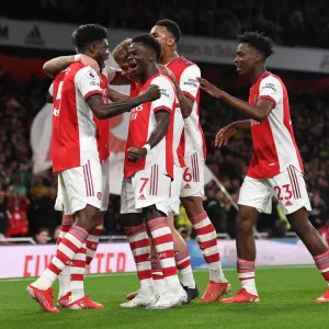 Thomas Partey and Bukayo Saka Celebrate Arsenal's First Goal Against Aston Villa (2021-22) Thomas Partey and Bukayo Saka Celebrate Arsenal's First Goal Against Aston Villa (2021-22)