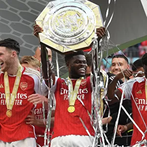 Thomas Partey Lifts the Community Shield: Arsenal Celebrate Victory over Manchester City (2023-24)