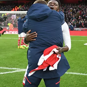 Thomas Partey's Emotional Celebration with Inaki Cana Pavon: Arsenal's Victory over AFC Bournemouth (2022-23)