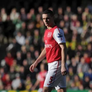 Thomas Vermaelen in Action for Arsenal vs. Norwich City, Barclays Premier League (2011-12)