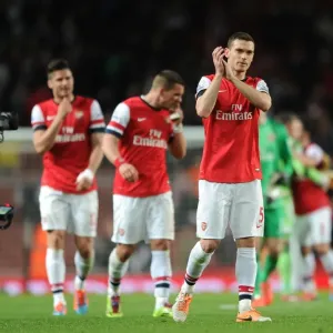 Thomas Vermaelen (Arsenal). Arsenal 3: 1 West Ham United. Barclays Premier League Thomas Vermaelen (Arsenal). Arsenal 3: 1 West Ham United. Barclays Premier League