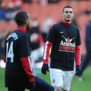 Thomas Vermaelen (Arsenal) in his Arsenal for Everyone t shirt. Arsenal 2: 0 Southampton