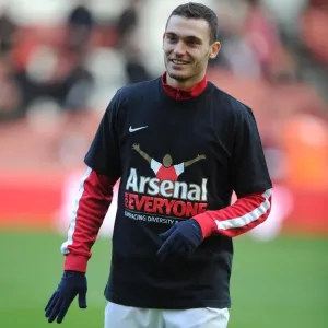Thomas Vermaelen Celebrates Arsenal's 2-0 Win Over Southampton in Arsenal for Everyone Shirt, Barclays Premier League, Emirates Stadium (November 23, 2013)