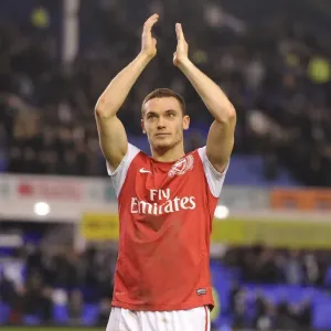 Thomas Vermaelen's Celebration: Everton vs. Arsenal in the Premier League (2011-12) Thomas Vermaelen's Celebration: Everton vs. Arsenal in the Premier League (2011-12)