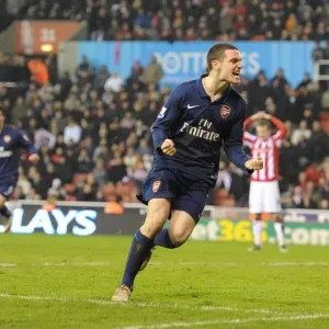 Thomas Vermaelen's Strike: Arsenal's Decisive Goal in 3-1 Victory over Stoke City, Barclays Premier League, 2010