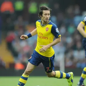 Tomas Rosicky: In Action for Arsenal Against Aston Villa, Premier League 2014-15