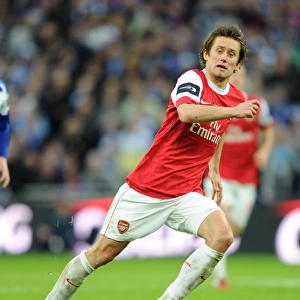 Tomas Rosicky in Action: Arsenal's Heartbreaking Defeat in the Carling Cup Final against Birmingham City (27/2/11)