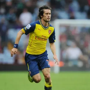 Tomas Rosicky in Action: Aston Villa vs. Arsenal, Premier League 2014-15