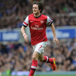 Tomas Rosicky: In Action Against Everton, Premier League 2013/14
