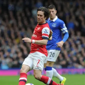 Tomas Rosicky in Action: Everton vs Arsenal, Premier League 2013-2014