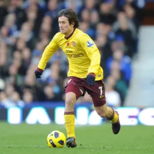 Tomas Rosicky (Arsenal). Everton 1: 2 Arsenal, Barclays Premier League, Goodison Park