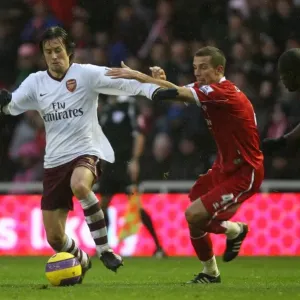 Tomas Rosicky (Arsenal) and Gary O Neil (Middlesbrough)