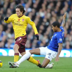 Tomas Rosicky (Arsenal) Jermaine Beckford (Everton). Everton 1: 2 Arsenal