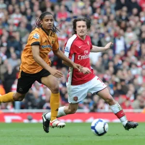 Tomas Rosicky (Arsenal) Michael Mancienne (Wolves). Arsenal 1: 0 Wolverhampton Wanderers