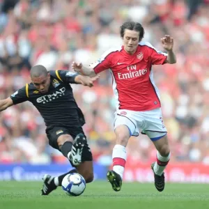 Tomas Rosicky (Arsenal) Nigel De Jong (Man City). Arsenal 0: 0 Manchester City
