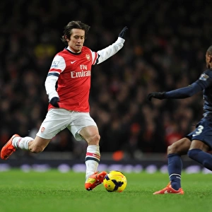 Tomas Rosicky (Arsenal) Patrice Evra (Man Utd). Arsenal 0: 0 Manchester United. Barclays