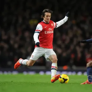Tomas Rosicky (Arsenal) Patrice Evra (Man Utd). Arsenal 0: 0 Manchester United. Barclays
