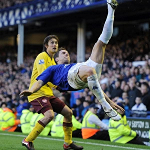 Tomas Rosicky (Arsenal) Phil Jakielka (Everton). Everton 1: 2 Arsenal, Barclays Premier League