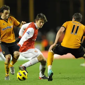 Tomas Rosicky (Arsenal) Stephen Hunt and Stephen Ward (Wolves). Wolverhampton Wanderers 0