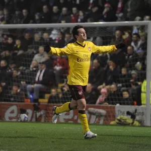 Tomas Rosicky celebrates scoring the Arsenal goal. Leyton Orient 1: 1 Arsenal Tomas Rosicky celebrates scoring the Arsenal goal. Leyton Orient 1: 1 Arsenal