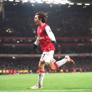 Tomas Rosicky celebrates scoring Arsenals 3rd goal