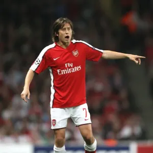 Tomas Rosicky Scores in Arsenal's 2-0 Victory over Olympiacos in the Champions League, Emirates Stadium, 2009