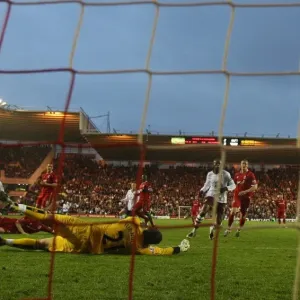 Tomas Rosicky scores Arsenals goal past Ross Turnbull (Middlesbrough)