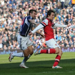Tomas Rosicky Scores Against Gareth McAuley: West Bromwich Albion vs Arsenal, Premier League 2012-13 Tomas Rosicky Scores Against Gareth McAuley: West Bromwich Albion vs Arsenal, Premier League 2012-13