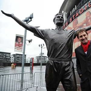 Tony Adams Unveils His Arsenal Legends Statue at Emirates Stadium During Arsenal vs. Queens Park Rangers Match, 2011