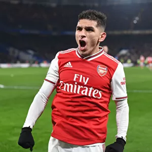 Torreira and Bellerin's Unforgettable Goal Celebration: Arsenal's Victory Moment at Stamford Bridge (2019-20)