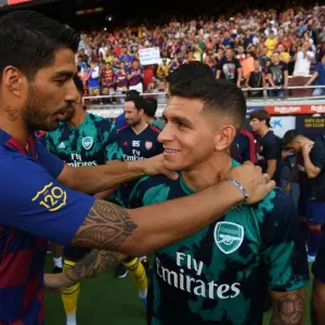 Torres and Suarez Print, FC Barcelona vs. Arsenal 2019 Pre-Season Meeting