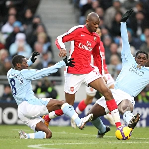 Triumph of Manchester City: Abou Diaby, Shaun Wright-Phillips, Micah Richards in Action as Arsenal Suffer 3:0 Defeat, Barclays Premier League, City of Manchester Stadium, 22/11/08