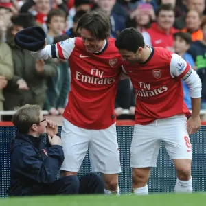 Triumphant Moment: Rosicky and Arteta Celebrate Arsenal's Third Goal vs. Sunderland (2014) Triumphant Moment: Rosicky and Arteta Celebrate Arsenal's Third Goal vs. Sunderland (2014)