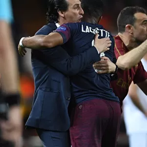 Unai Emery and Alex Lacazette's Emotional Moment: Arsenal's Europa League Semi-Final Victory over Valencia