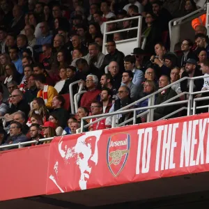 Unai Emery Banner at Arsenal's Emirates Stadium: Arsenal v West Ham United, Premier League 2018-19