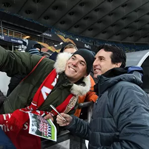 Unai Emery's Selfie Moment with Arsenal Fan at Vorskla Poltava Match