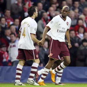 Unforgettable Moment: Abou Diaby and Cesc Fabregas's Goal Celebration in Arsenal's Champions League Battle at Anfield (2008) Unforgettable Moment: Abou Diaby and Cesc Fabregas's Goal Celebration in Arsenal's Champions League Battle at Anfield (2008)