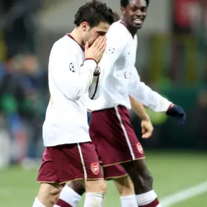 Unforgettable Moment: Fabregas and Adebayor Score as Arsenal Takes a 2-0 Lead Over AC Milan in the UEFA Champions League