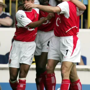 Unforgettable Rivalry: Vieira and Pires Euphoric Goal Celebration at White Hart Lane, 2004 Unforgettable Rivalry: Vieira and Pires Euphoric Goal Celebration at White Hart Lane, 2004
