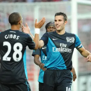 Van Persie and Gibbs Celebrate Goal: Benfica vs. Arsenal, 2011-12 Pre-Season Friendly Van Persie and Gibbs Celebrate Goal: Benfica vs. Arsenal, 2011-12 Pre-Season Friendly