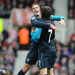 Van Persie and Rosicky's Goal Celebration: Stoke City vs. Arsenal (2011-12)