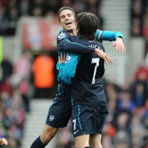 Van Persie and Rosicky's Goal Celebration: Stoke City vs. Arsenal (2011-12)