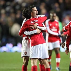 Victory Celebration: Robin van Persie and Samir Nasri, Arsenal